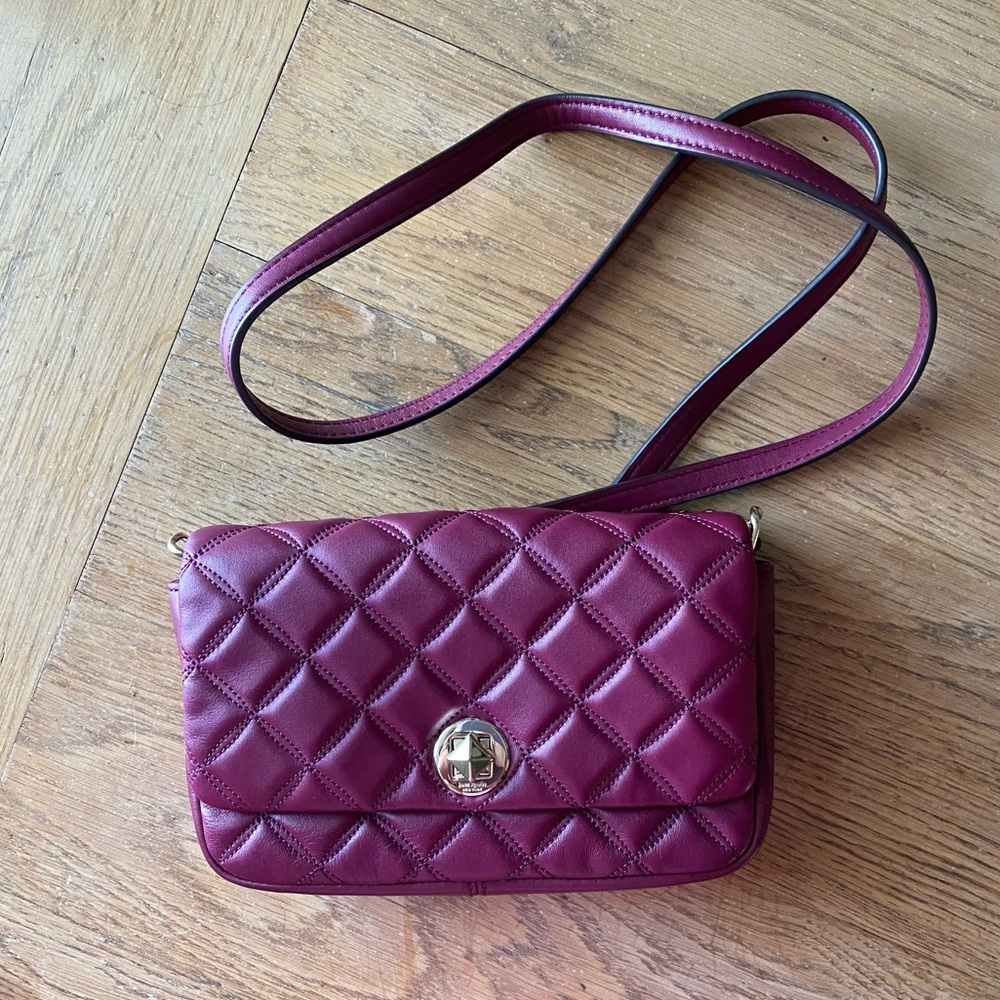 Kate Spade Quilted Crossbody in Burgundy